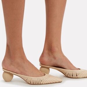 Cult Gaia Alia Leathet Mules (Kitten heel aesthetic)